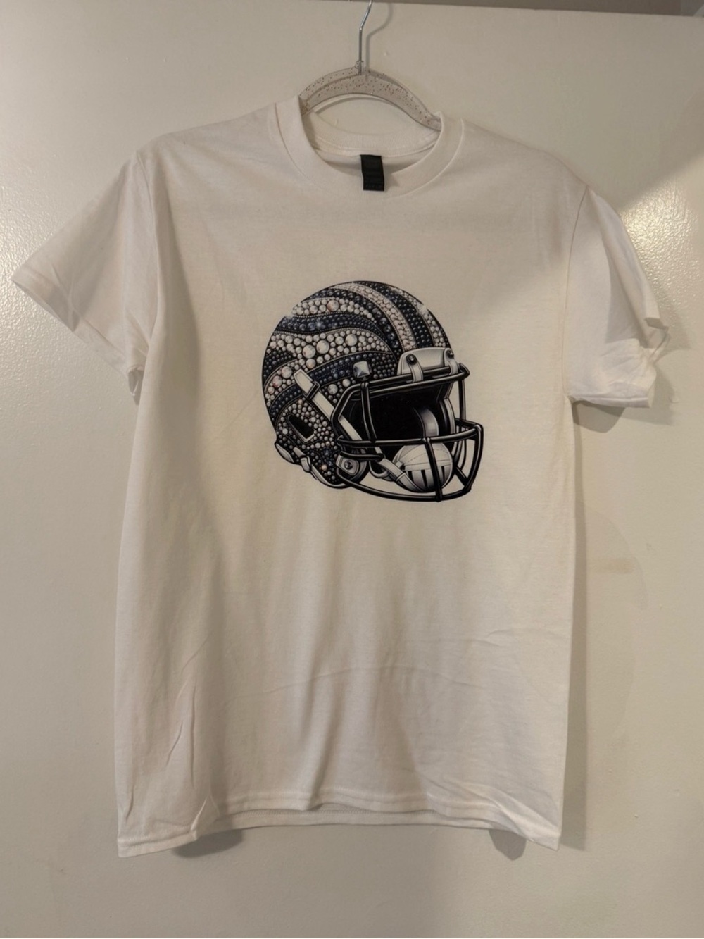 White Graphic Football Helmet T‑Shirt - Picture 3 of 3